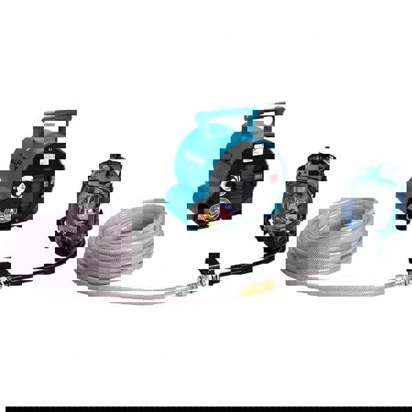 SAR Full Facepiece: 50' Breathing Air Hose, Breathing Air Blower, Flow Indicator, Full Face Mask Respirator