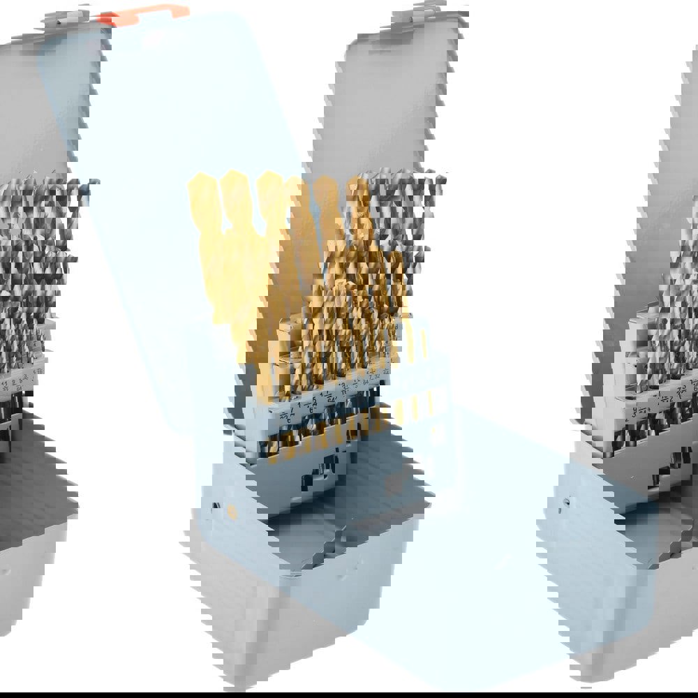 Drill Bit Set: Jobber Length Drill Bits, 29 Pc, 118 deg, High-Speed Steel