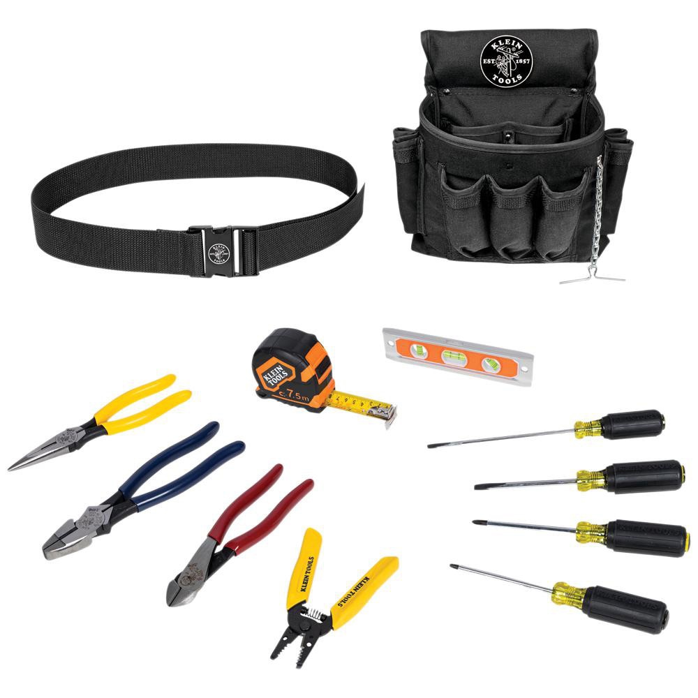 Combination Hand Tool Set: 12 Pc, Electrician's Tool Set