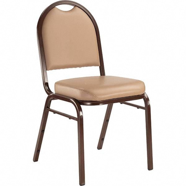 Pack of (4), Vinyl Beige Stacking Chairs