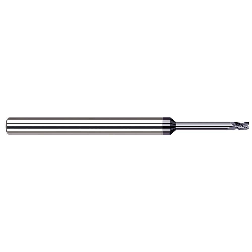 Square End Mill: 1/8'' Dia, 3/16'' LOC, 1/8'' Shank Dia, 2-1/2'' OAL, 4 Flutes, Solid Carbide