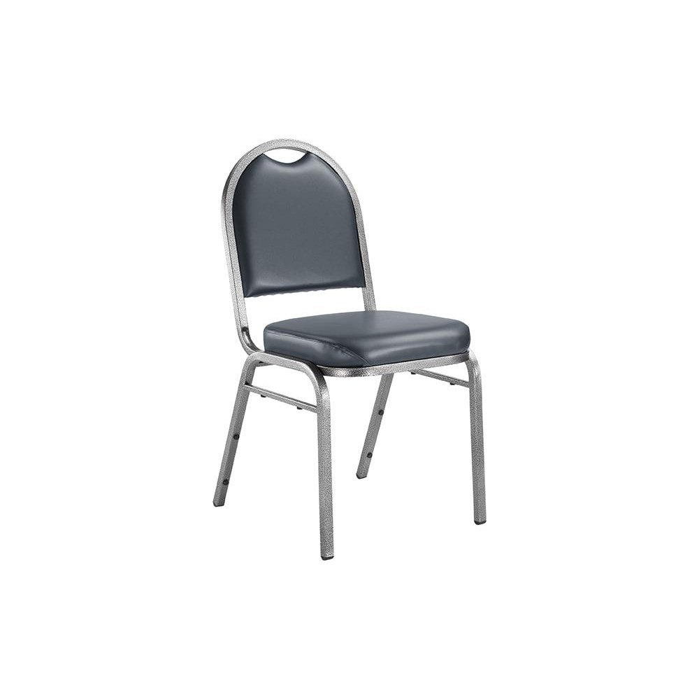 Pack of (4) Vinyl Blue Stacking Chairs
