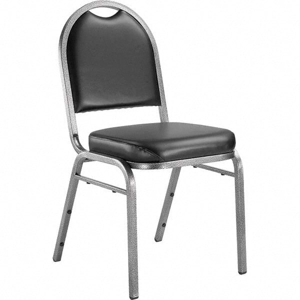 Pack of (4) Vinyl Black Stacking Chairs