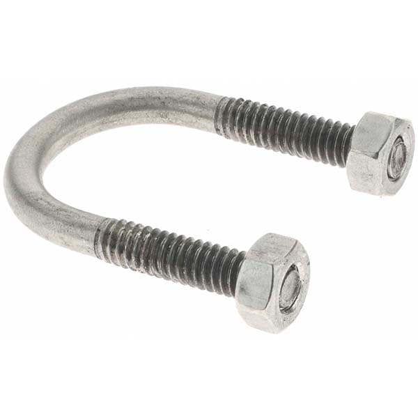 Round U-Bolt: Without Mount Plate, 1/4-20 UNC, 1