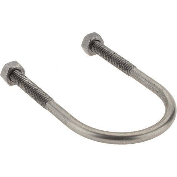 Round U-Bolt: Without Mount Plate, 1/4-20 UNC, 1-3/8