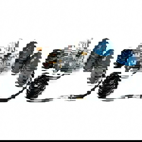 SAR Welding Helmet: (2) 50' Hoses, (2) Helmets, Breathing Air Pump