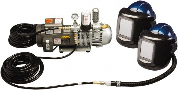 SAR Welding Helmet: #10 Lens, 2-Helmet Assembly, 50 Hose, Pump