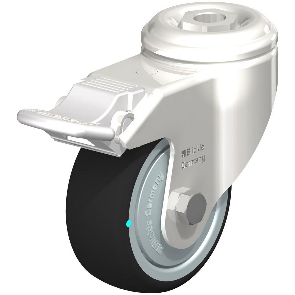 Top Plate Casters; Mount Type: Plate ; Number of Wheels: 1.000 ; Wheel Diameter (Inch): 4 ; Wheel Material: Rubber ; Wheel Width (Inch): 1-1/4 ; Wheel Color: Blue