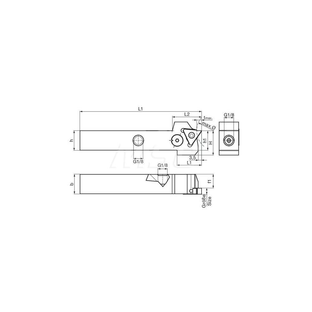 Guhring GH305.1000.600.00.06.L.IK.EST External Left Hand NonFace Grooving Radial Grooving with Adjustable Coolant Holder 1