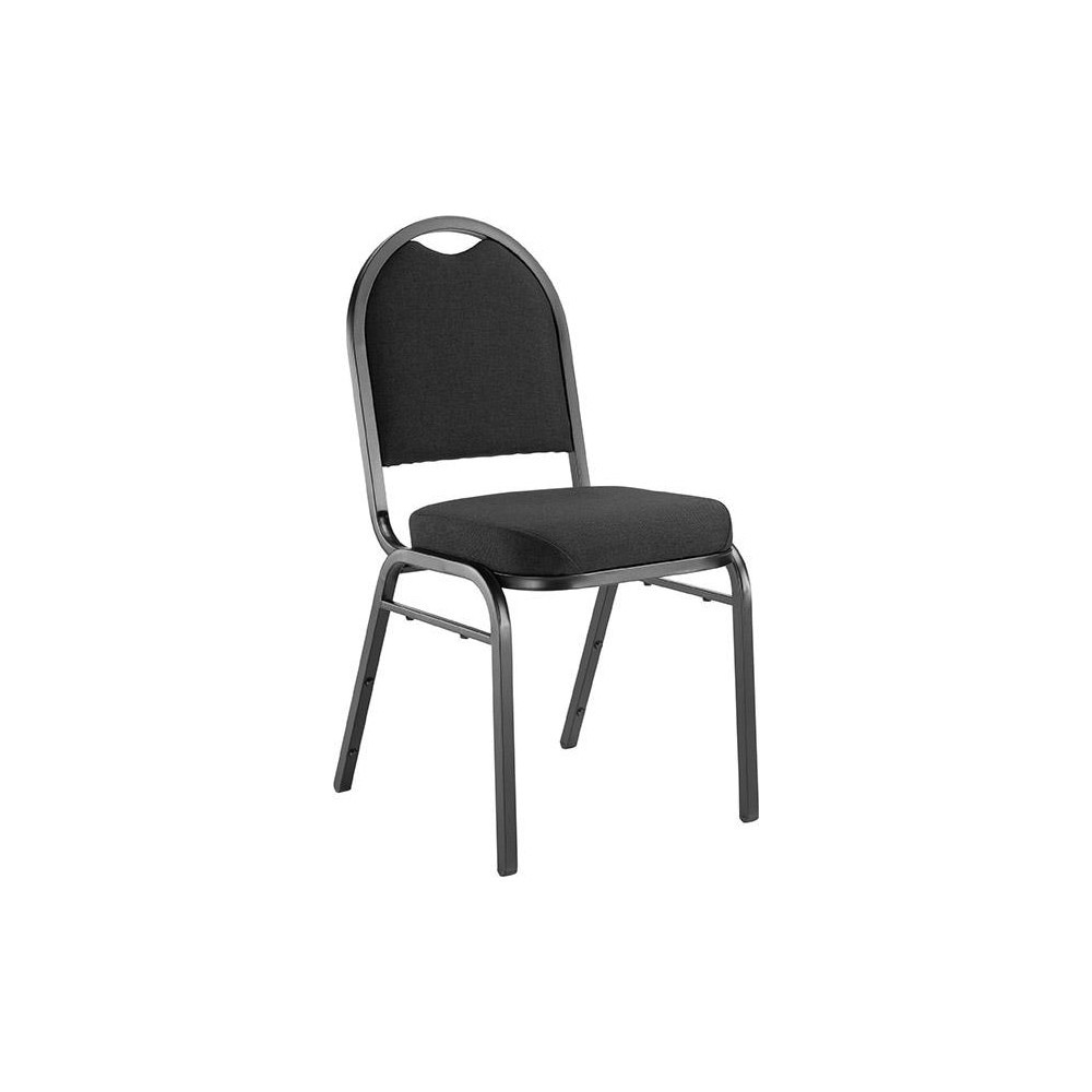 Pack of (4) Fabric Black Stacking Chairs