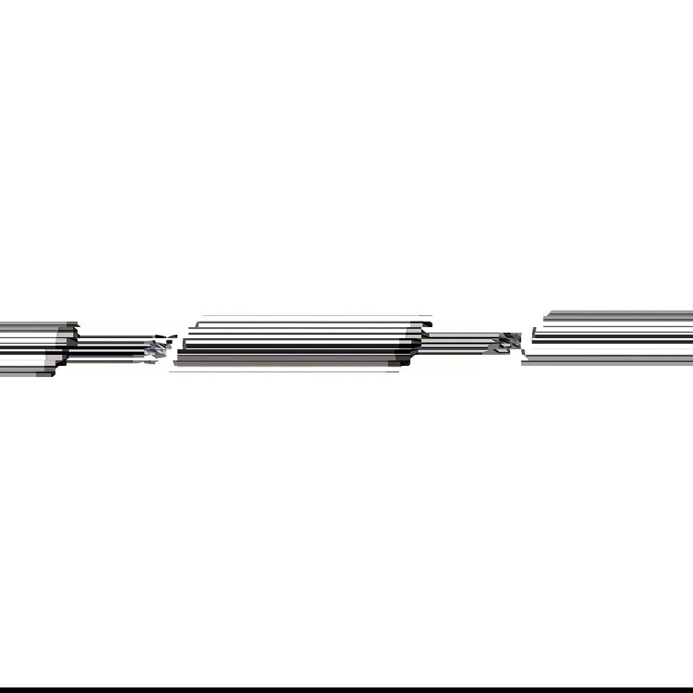 Square End Mill: 1/8'' Dia, 3/16'' LOC, 1/8'' Shank Dia, 2-1/2'' OAL, 3 Flutes, Solid Carbide