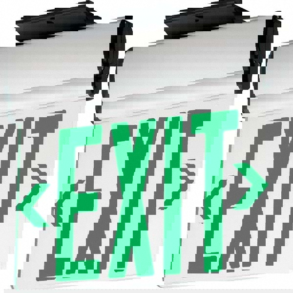 Illuminated Exit Signs; Number of Faces: 1; Light Technology: LED; Letter Color: Green; Housing Material: Aluminum; Housing Color: White; Battery Type: Sealed Nickel Cadmium; Wattage: 1 W; Overall Length: 1 in; Overall Length (Decimal Inch): 1; Overall Wi