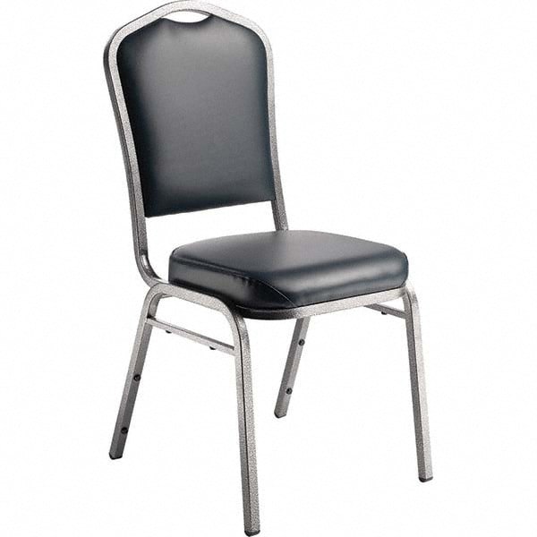Stacking Chairs; Type: Stack Chairs w/o Arms; No; Chair Type: Stack Chairs w/o Arms; Seating Area Material: Vinyl; Arms Included: No; Color: Midnight Blue; Frame Color: Silver; Seat Color: Midnight Blue; Frame Color: Silver; Width (Inch): 17-3/4; Overall