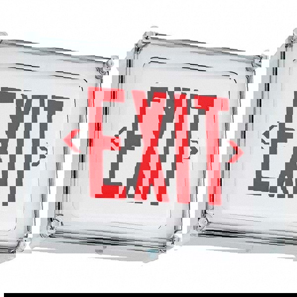 Illuminated Exit Signs; Number of Faces: 1 ; Letter Color: Red ; Housing Material: Polycarbonate ; Housing Color: White ; Voltage: 120/277 V ; Battery Type: Nickel Metal Hydride