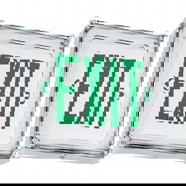 Illuminated Exit Signs; Number of Faces: 1 ; Letter Color: Green ; Housing Material: Polycarbonate ; Housing Color: White ; Voltage: 120/277 V ; Battery Type: Nickel Metal Hydride