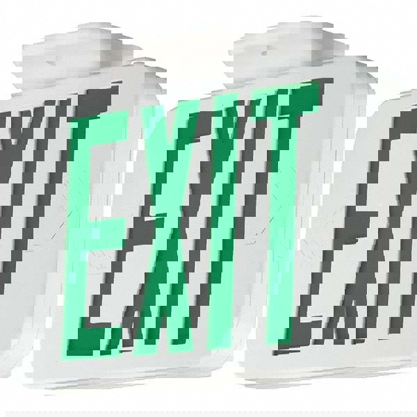 Illuminated Exit Signs; Number of Faces: 1 ; Letter Color: Green ; Housing Material: Thermoplastic ; Housing Color: White ; Voltage: 120/277 V ; Battery Type: No Battery Backup