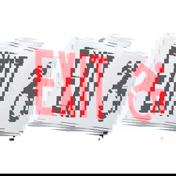 Illuminated Exit Signs; Number of Faces: 1 ; Letter Color: Red ; Housing Material: Aluminum ; Housing Color: White ; Voltage: 120/277 V ; Battery Type: No Battery Backup