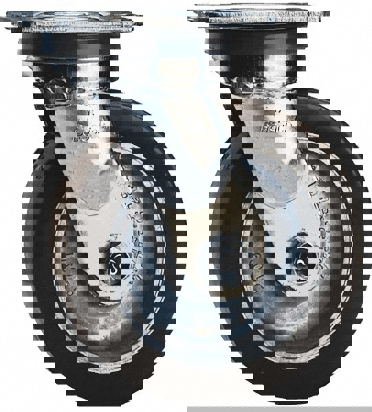 Swivel Top Plate Caster: Bravoprene Rubber & Rubber Mold on Polypropylene, 4