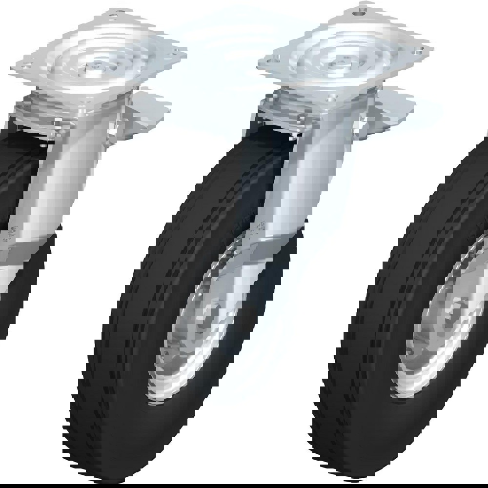 Top Plate Casters; Mount Type: Plate ; Number of Wheels: 1.000 ; Wheel Diameter (Inch): 8 ; Wheel Material: Rubber ; Wheel Width (Inch): 2 ; Wheel Color: Black