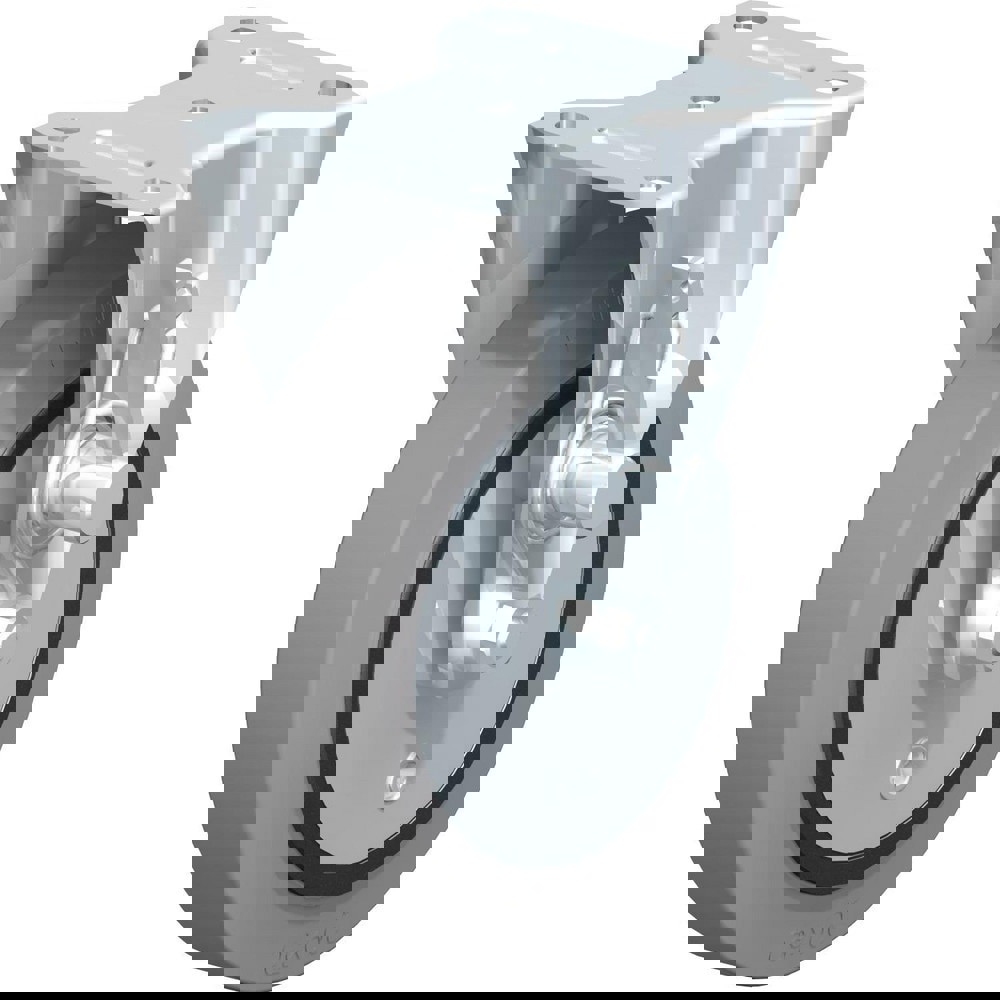 Top Plate Casters; Mount Type: Plate ; Number of Wheels: 1.000 ; Wheel Diameter (Inch): 8 ; Wheel Material: Rubber ; Wheel Width (Inch): 2 ; Wheel Color: Black