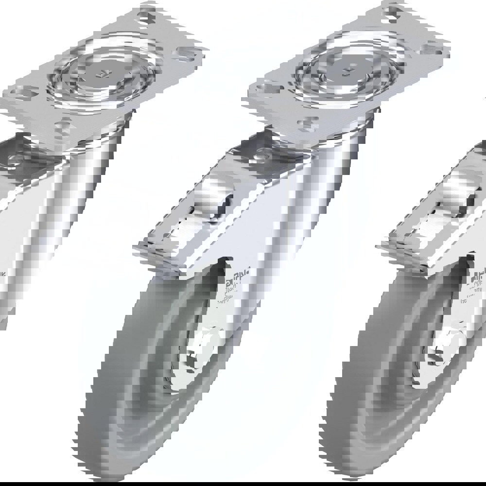 Top Plate Casters; Mount Type: Plate ; Number of Wheels: 1.000 ; Wheel Diameter (Inch): 4 ; Wheel Material: Synthetic ; Wheel Width (Inch): 1-1/2 ; Wheel Color: Dark Gray