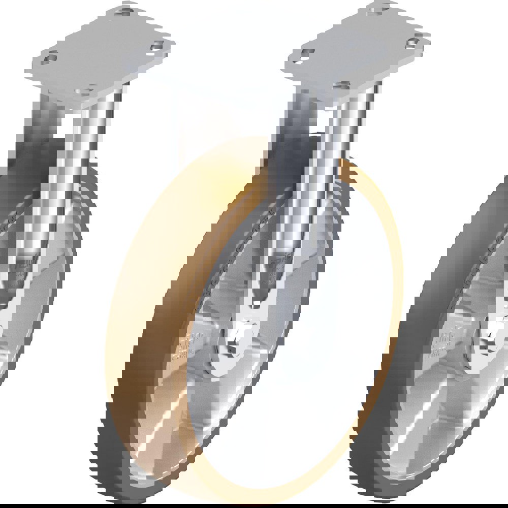 Top Plate Casters; Mount Type: Plate ; Number of Wheels: 1.000 ; Wheel Diameter (Inch): 8 ; Wheel Material: Polyurethane ; Wheel Width (Inch): 2 ; Wheel Color: Blue