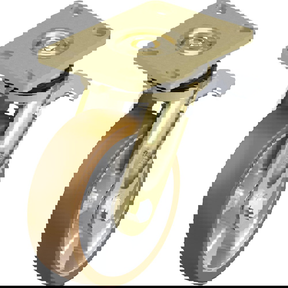 Top Plate Casters; Mount Type: Plate ; Number of Wheels: 1.000 ; Wheel Diameter (Inch): 8 ; Wheel Material: Polyurethane ; Wheel Width (Inch): 2 ; Wheel Color: Blue