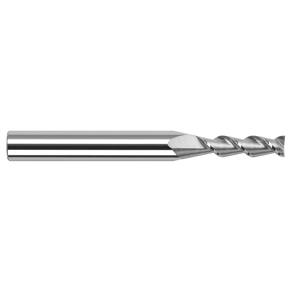Square End Mill: 3/16'' Dia, 1'' LOC, 3/16'' Shank Dia, 3'' OAL, 2 Flutes, Solid Carbide