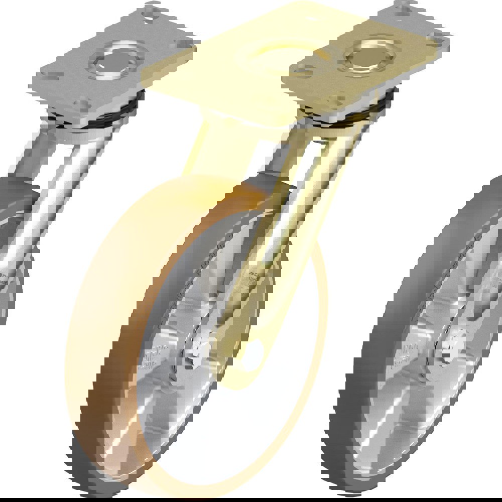 Top Plate Casters; Mount Type: Plate ; Number of Wheels: 1.000 ; Wheel Diameter (Inch): 6 ; Wheel Material: Polyurethane ; Wheel Width (Inch): 2 ; Wheel Color: Brown