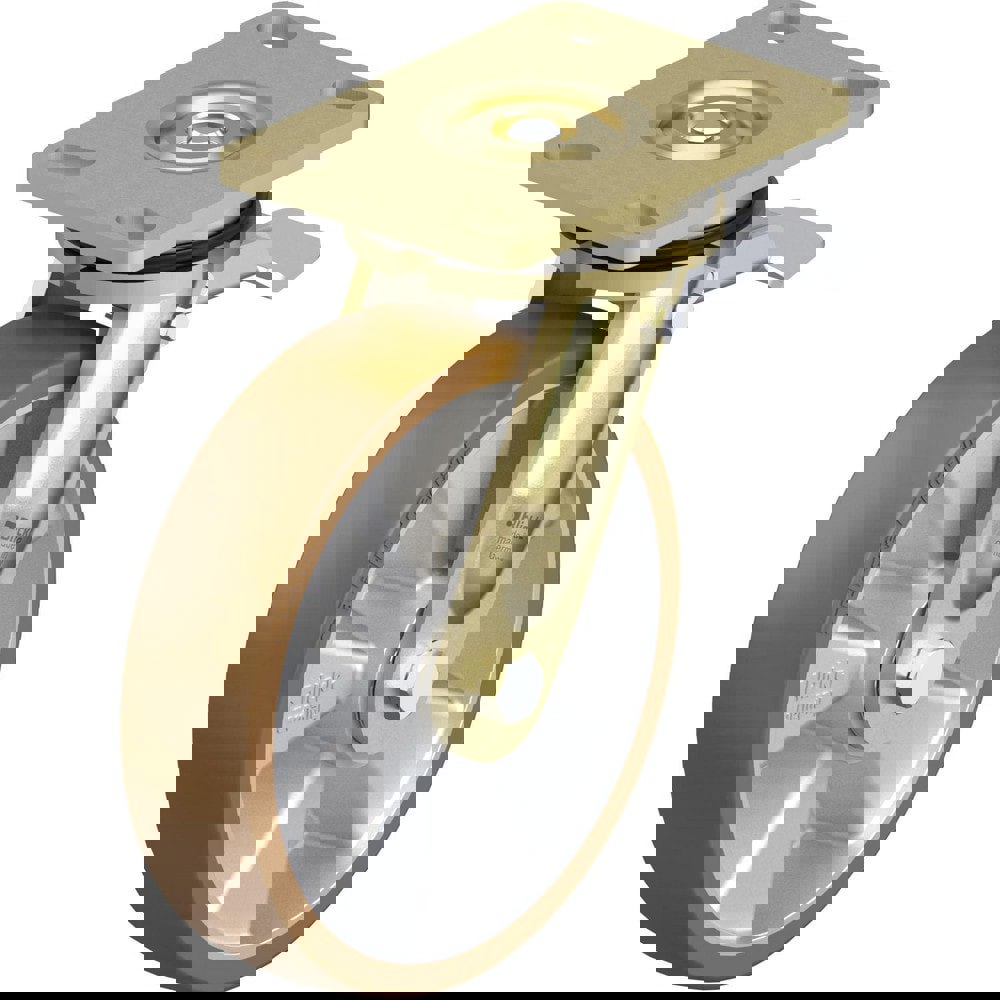 Top Plate Casters; Mount Type: Plate ; Number of Wheels: 1.000 ; Wheel Diameter (Inch): 8 ; Wheel Material: Polyurethane ; Wheel Width (Inch): 2 ; Wheel Color: Brown