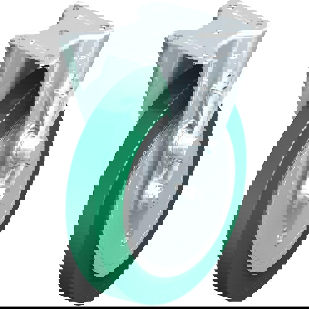 Top Plate Casters; Mount Type: Plate ; Number of Wheels: 1.000 ; Wheel Diameter (Inch): 8 ; Wheel Material: Rubber ; Wheel Width (Inch): 2 ; Wheel Color: Gray