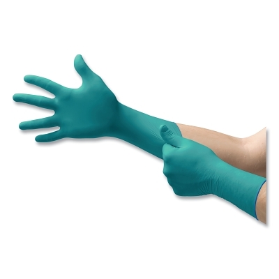 Series Microflex Disposable Gloves: Size 8, 7.9 mil, Uncoated-Coated Nitrile, Industrial Grade, Unpowdered