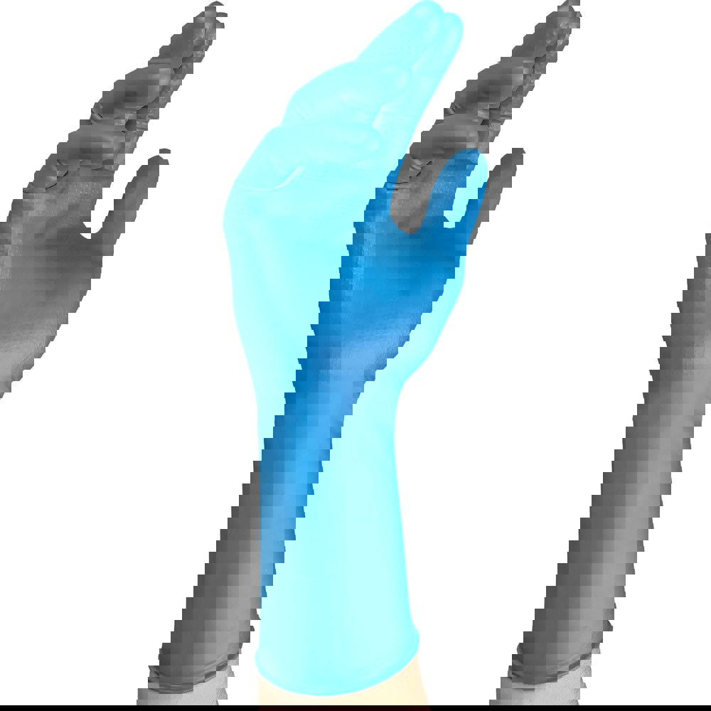 Series Microflex Mega Texture Disposable Gloves: Size 8, 7.9 mil, Uncoated-Coated Nitrile, Industrial Grade, Unpowdered