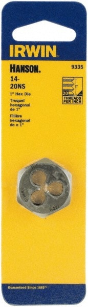Hex Rethreading Die: #14-20, Right Hand, 1