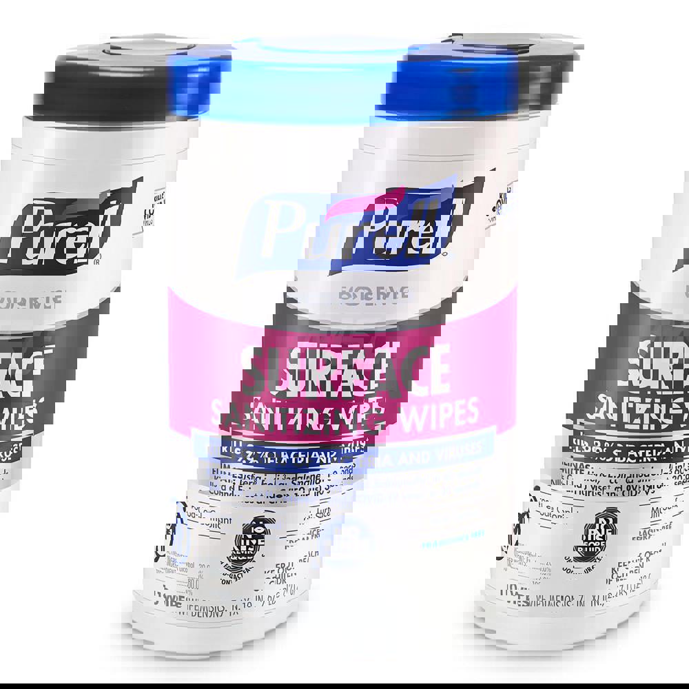 Sanitizing Wipes: Pre-Moistened, 110 Sheet/Pack,