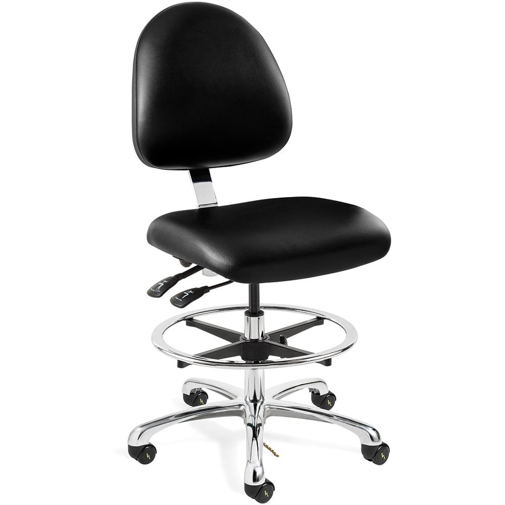 Task Chair: Vinyl, Adjustable Height, Black