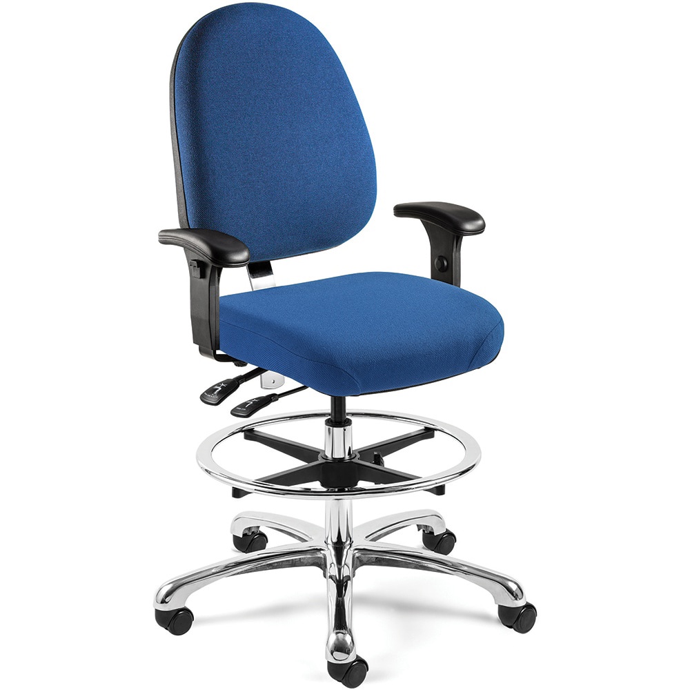 Task Chair: Vinyl, Adjustable Height, Blue
