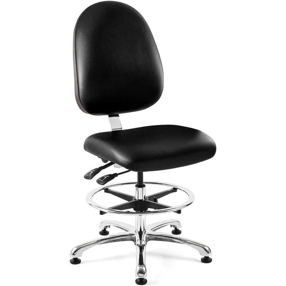 Task Chair: Vinyl, Adjustable Height, Black