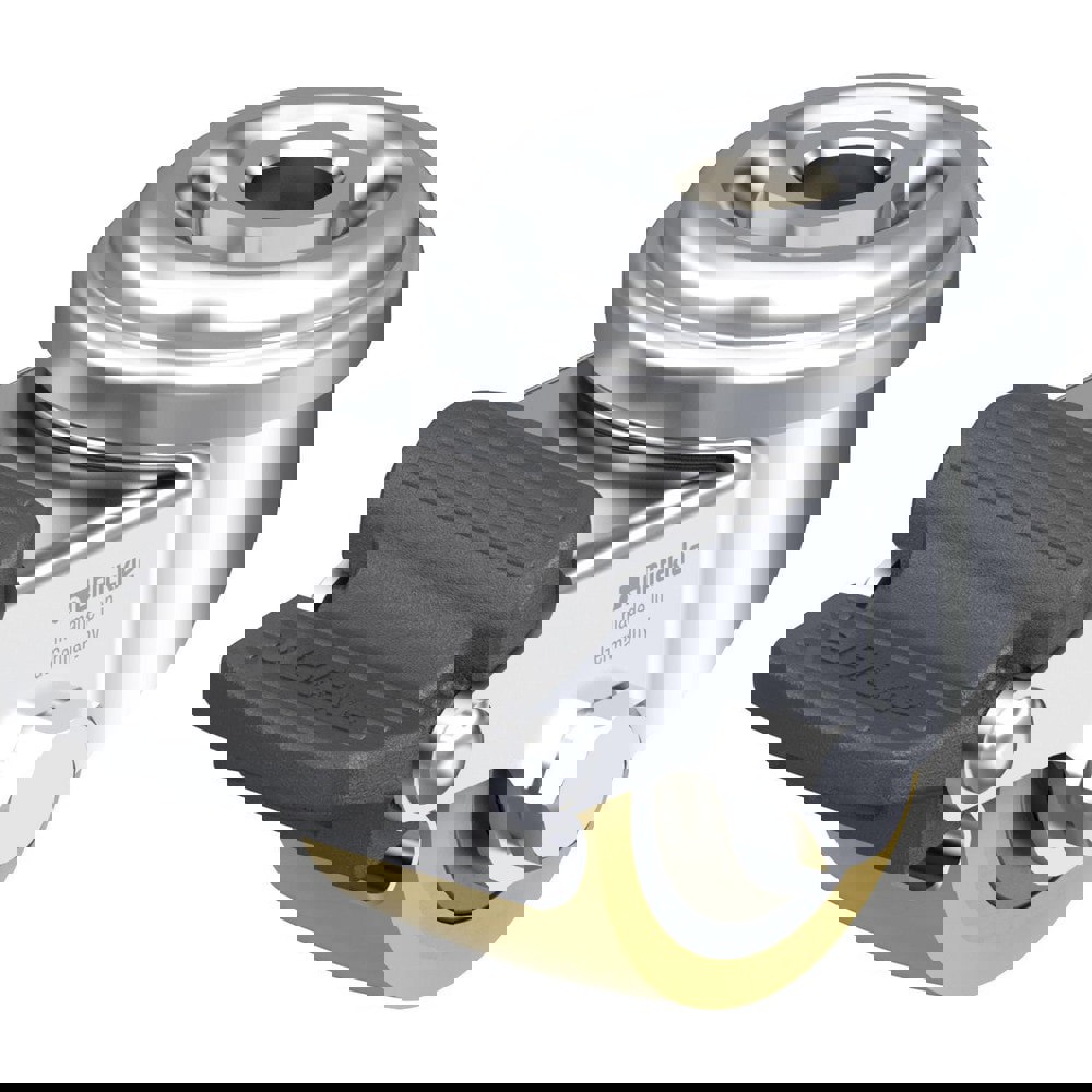 Standard Casters; Mount: Hollow Kingpin ; Caster Type: Swivel w/Brake ; Brake Type: Total-Lock Brake ; Bearing Type: Precision Ball ; Style: Double Ball ; Wheel Diameter (Inch): 1-3/8