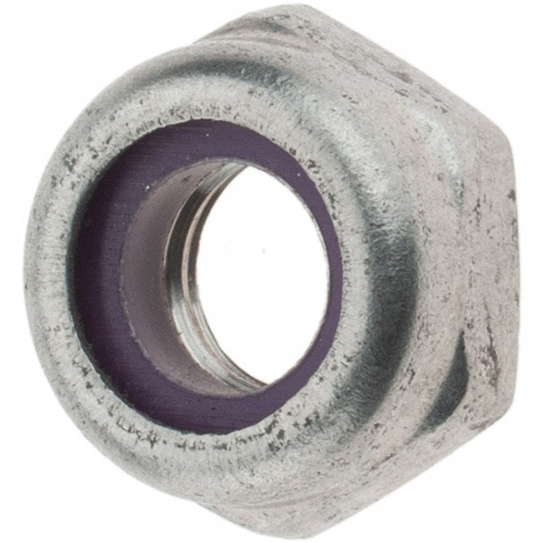 Hex Lock Nut: Insert, Nylon Insert, 1/4-28, Grade 18-8 Stainless Steel, Uncoated