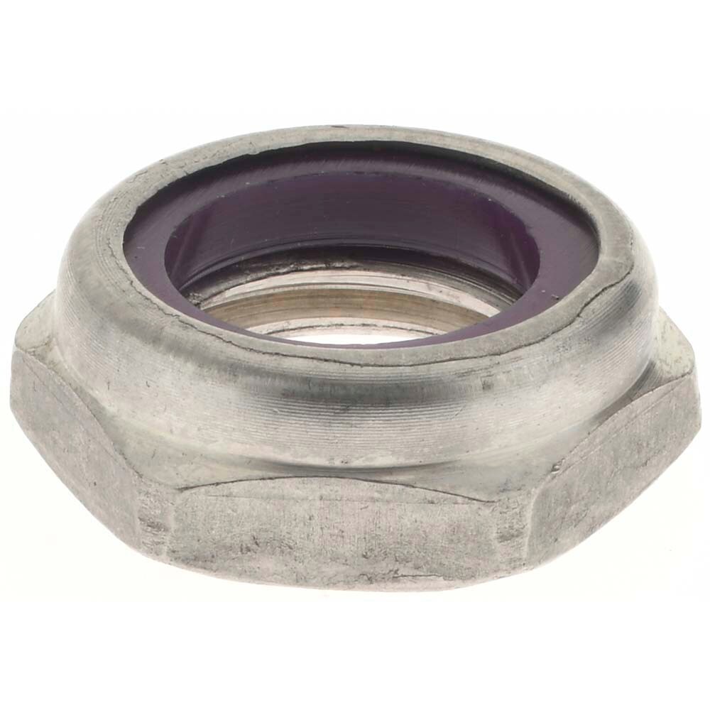 Hex Lock Nut: Insert, Nylon Insert, 3/4-10, Grade 18-8 Stainless Steel, Uncoated