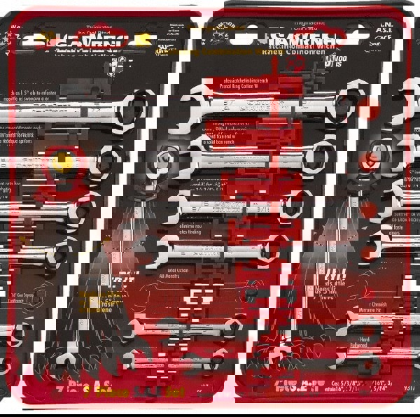 Combination Wrench Set: 7 Pc, 8 mm - 18 mm Wrench, Metric