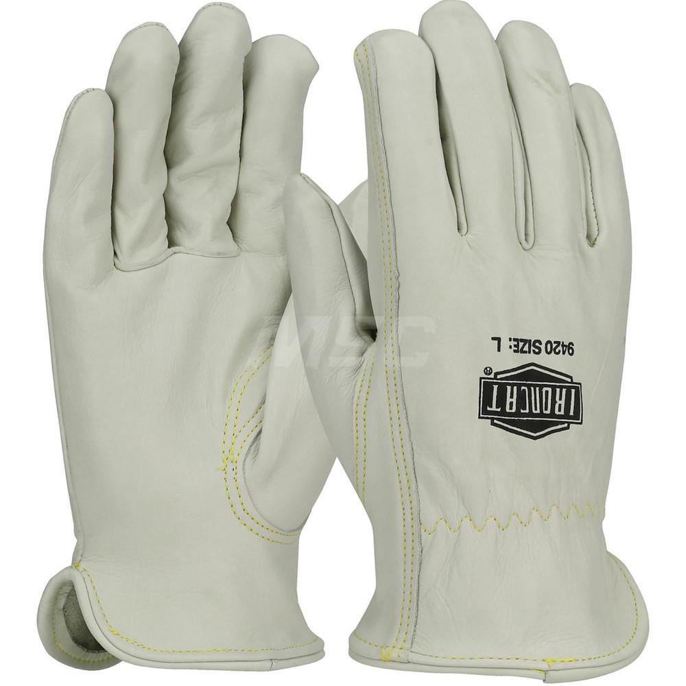 Welding Gloves: Ironcat 9420, Size Small, Uncoated-Coated, Cowhide Leather, Pair, for Construction, Light Duty Welding, Agriculture & General Purpose