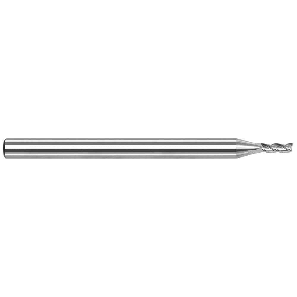 Square End Mill: 0.035'' Dia, 0.105'' LOC, 1/8'' Shank Dia, 1-1/2'' OAL, 3 Flutes, Solid Carbide