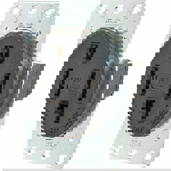 Straight Blade Single Receptacle: NEMA 14-30R, 30 Amps, Grounded