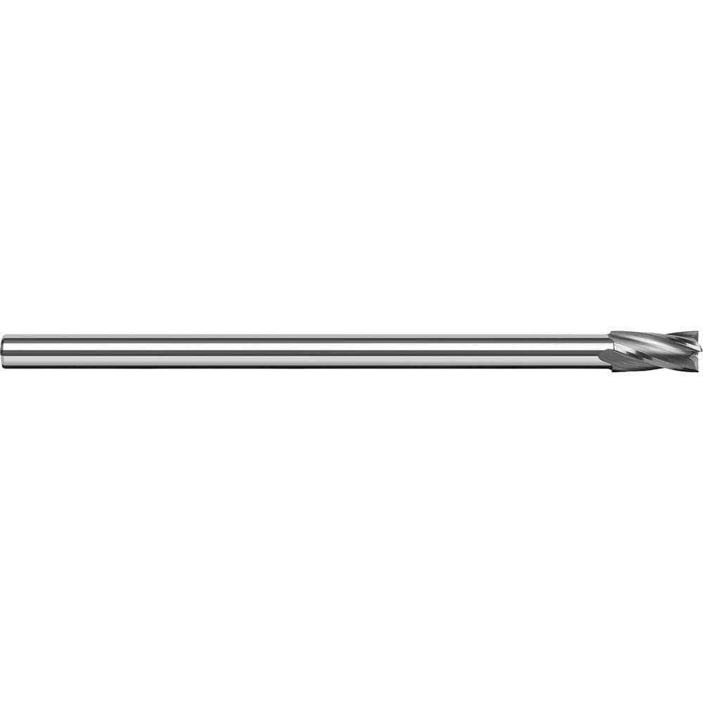Square End Mill: 3/8'' Dia, 9/16'' LOC, 5/16'' Shank Dia, 4'' OAL, 4 Flutes, Solid Carbide