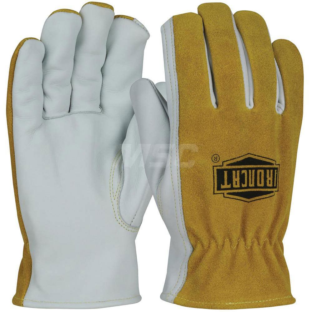 Welding Gloves: Ironcat 9444, Size Small, Uncoated-Coated, Grain Cowhide Leather & Split Cowhide Leather, Pair, for Construction, Light Duty Welding, Agriculture & General Purpose