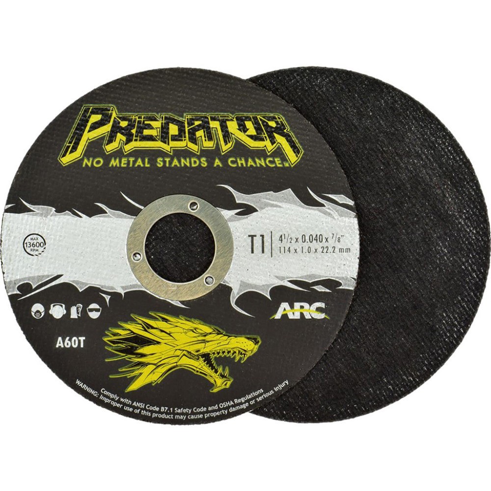 Cutoff Wheels; Wheel Diameter (Inch): 4-1/2 ; Wheel Thickness (Inch): 1/25 ; Hole Size (Inch): 7/8 ; Abrasive Material: Ceramic Alumina ; Reinforced: Reinforced ; Grit: A6