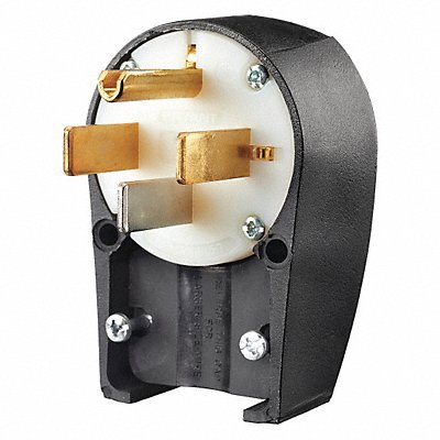 Straight Blade Plug: Industrial, 14-50P, Black