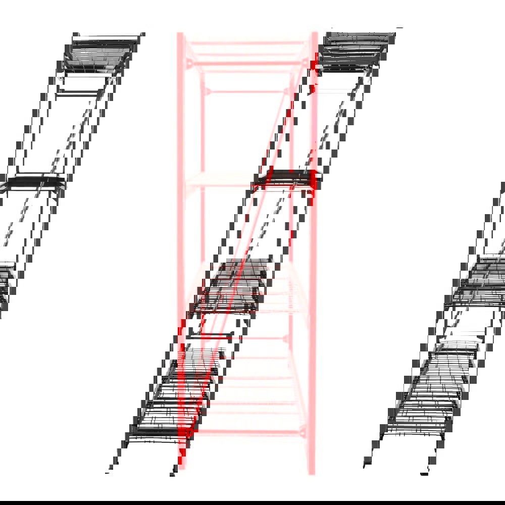 4-Shelf, 6-Foot Tall Tool Chest Depth Storage Rack, 77-Inch Wide x 72-Inch High x 22-Inch Deep